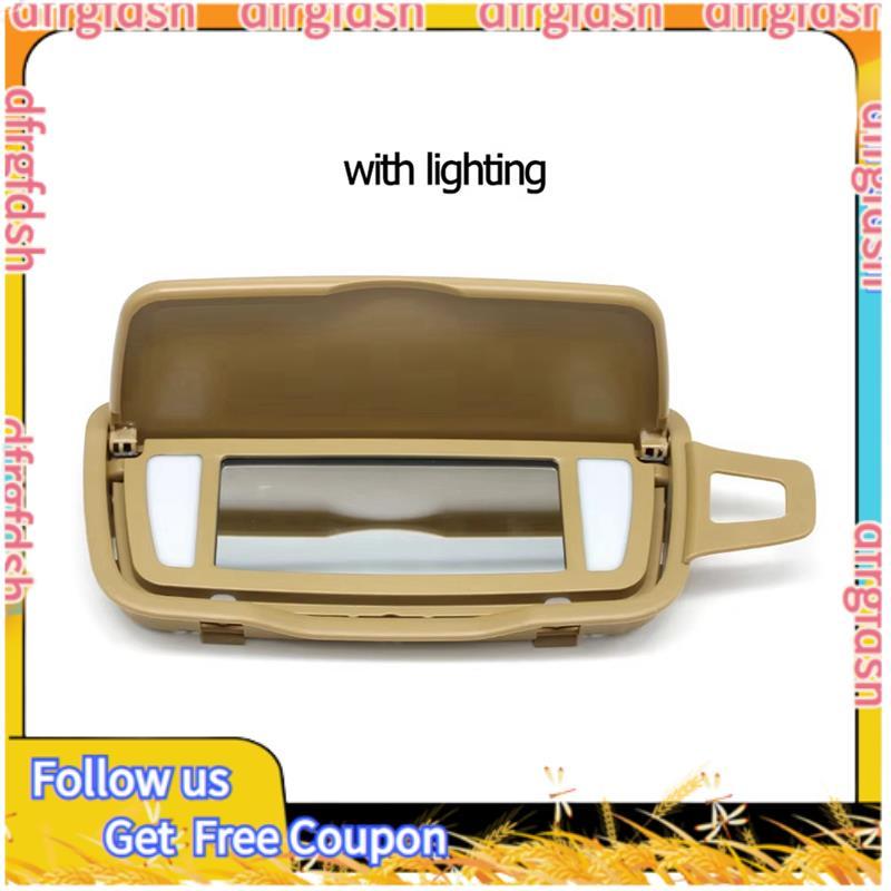 D&FCar Sun Visor แต่งหน้า Vanity Cover พร้อมไฟสําหรับ 981 981 802 911 Traga GT3 991 1992 Beige