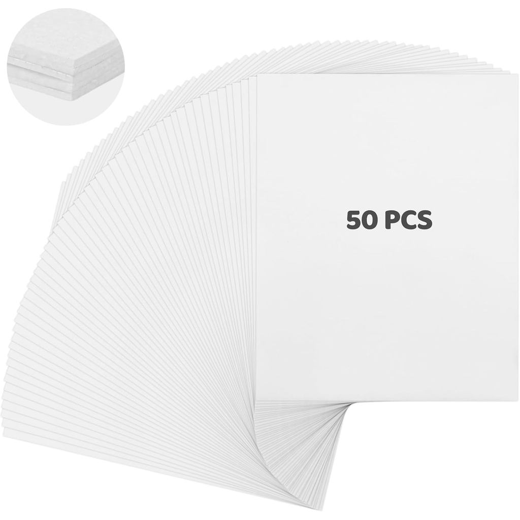 50 ชิ้นโฟมบอร์ด, 8 x 10 นิ้วโฟม Core Backing Board, กระดานโฟมความหนา 1/8 นิ้วสําหรับโครงการการนําเสน
