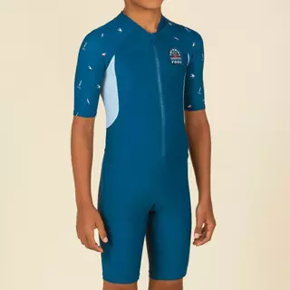 Decathlon Boy'S Wetsuit - Shorty 100 Short Sleeve ชุดเว็ทสูทแขนสั้นสำหรับเด็กผู้ชายรุ่น Shorty 100 - Navy/Blue