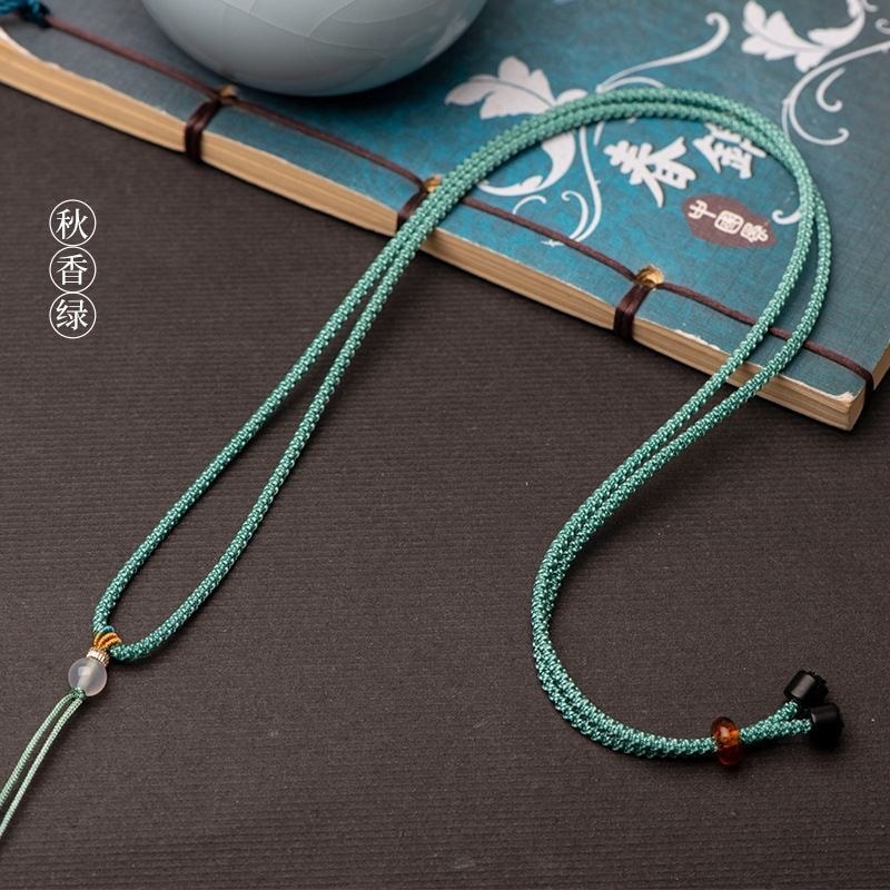 2026 Simple High-End Handmade ปรับเชือกถักปรับบาง Jadeite Halter คอสับปะรดเชือกจี้ Lanyard hhh9.2A