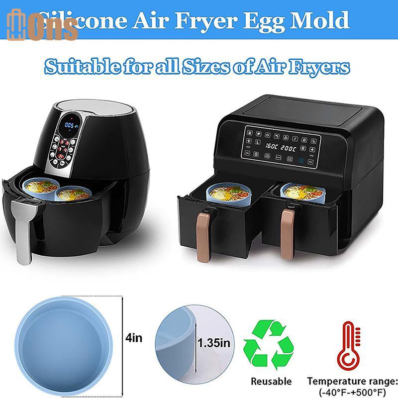 Ons Air Fryer Egg Poacher Cup สําหรับเตาอบบ้านภาชนะทําอาหารไมโครเวฟที่