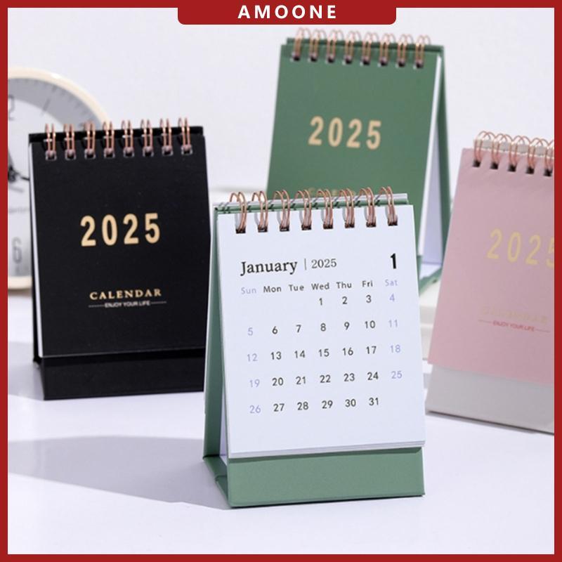 AMOONE ปฏิทินตั้งโต๊ะ 2024-2025 Office Desktop Calendar Planner จาก 07 2024 ถึง 12 2025 Stand Up ปฏิ