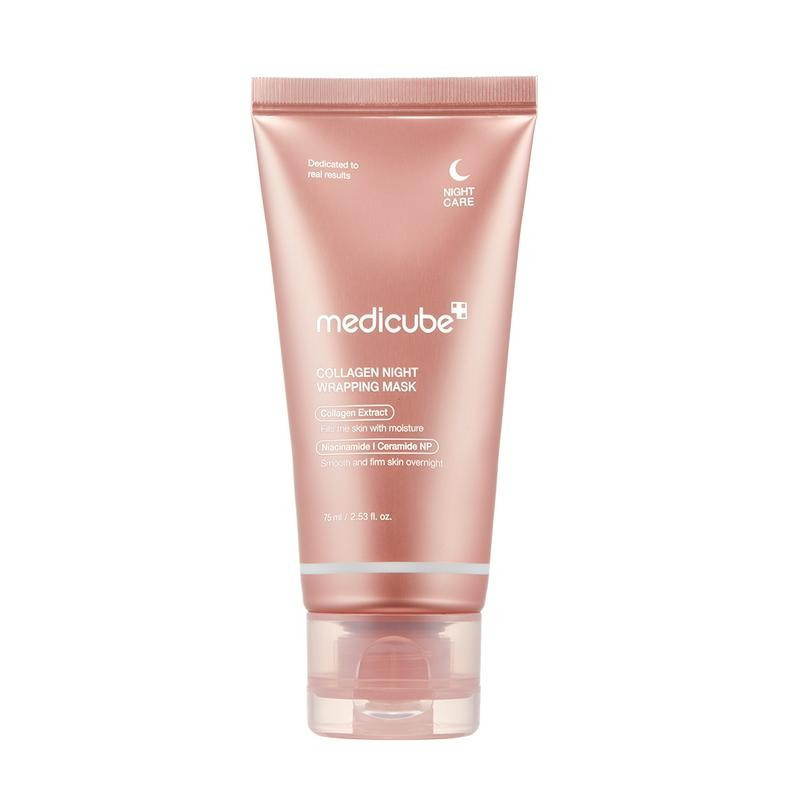 Medicube Collagen Night Wrap Mask:เรเดียนและเรืองแสง! Skin Care Skin Repair Comfort สีชมพู