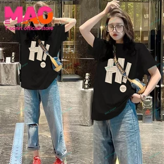 COD✅ (จัดส่งในกรุงเทพฯ) MAO Shop เสื้อยืด oversize ลายน่ารัก ผ้าคอตตอน เสื้อยืดแขนสั้นลายการ์ตูนน่ารักหลวม #52566