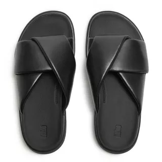 FITFLOP GEN-FF FOLDED-LEATHER SLIDES รองเท้าแตะผู้หญิง รุ่น A2Z-090 สี BLACK