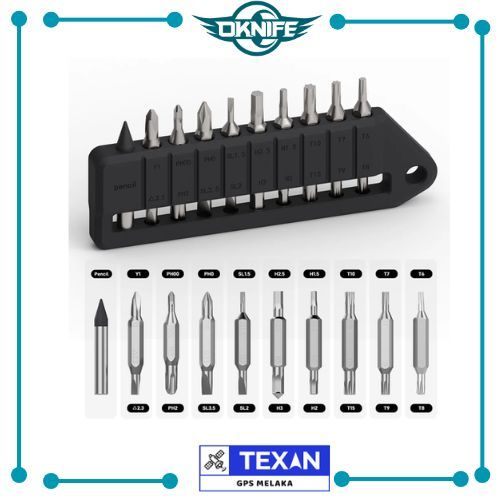 Oknife MBS1 ชุดไขควงบิตหกเหลี่ยม 4 มม., 9 ชิ้นทนทาน S2 เครื่องมือเหล็ก Double-Ended Bit ชุด
