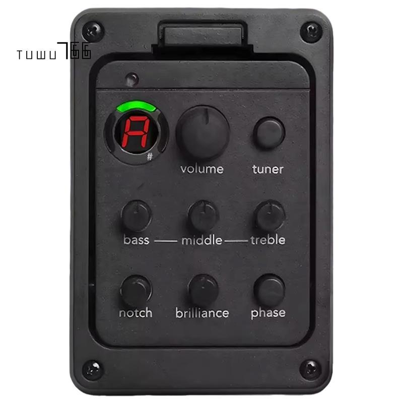 [tuwu766]EQ Tuner Mic Blend ปิ๊กอัพกีตาร์สําหรับ Fishman 201 ปิ๊กอัพกีตาร์โปร่ง 4 Band Preamp System