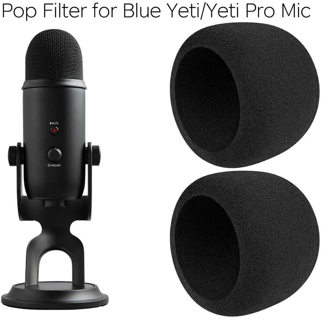 ฟิลเตอร์ลมป๊อปสําหรับ Blue Yeti / Yeti Pro ไมโครโฟน (ไม่รองรับ Yeti Nano), กันลมสําหรับ Logitech Cre