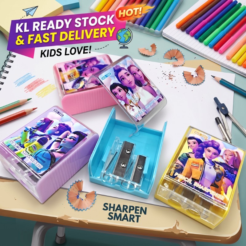 น่ารักอะนิเมะม้วนกบเหลาดินสอปากกา Sharpener Pengasah Pensel Comel เครื่องเขียน MB9