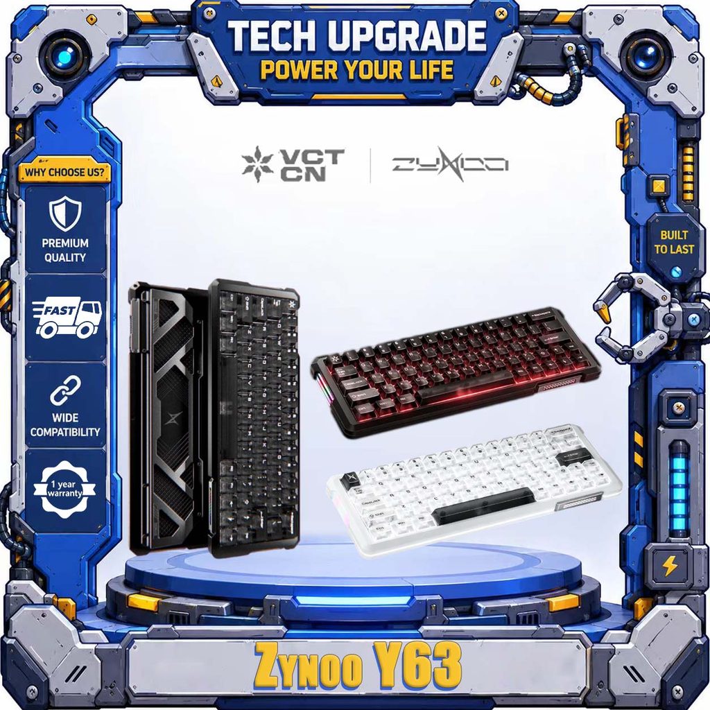 ZYNOO Y63 คีย์บอร์ดแม่เหล็กแบบมีสาย 63-Key VCT CN อย่างเป็นทางการคีย์บอร์ดเกม 8K Polleling Rate 0.00