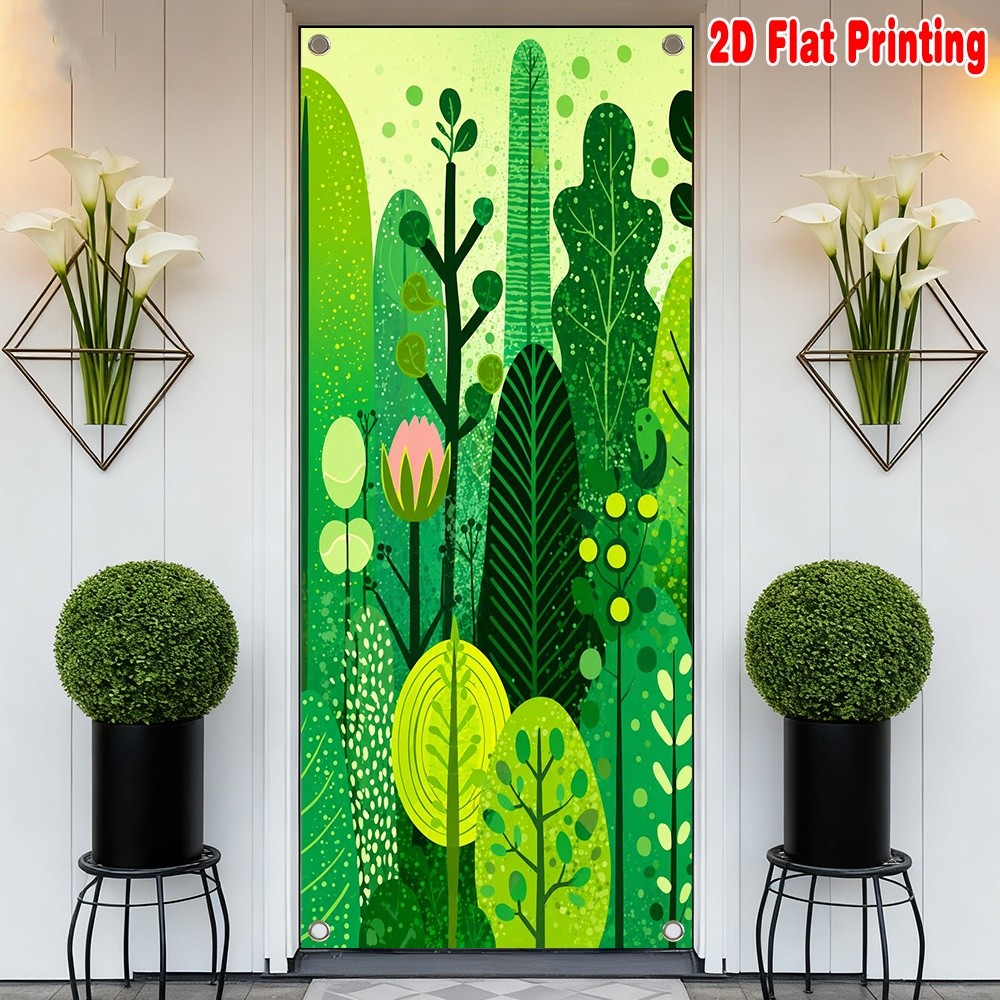 1 ชิ้น, 2d พิมพ์แบนตกแต่ง Wall Banner 70.9x 35.4in party แบนเนอร์ Earth Day Greenery ผ้าโพลีเอสเตอร์