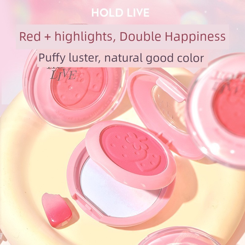 ไฮไลท์ blush HOLD LIVE HOLD LIVE Mist Blush Highlighter Powder Palette Double Blush ครีมหดสีขยาย Blu