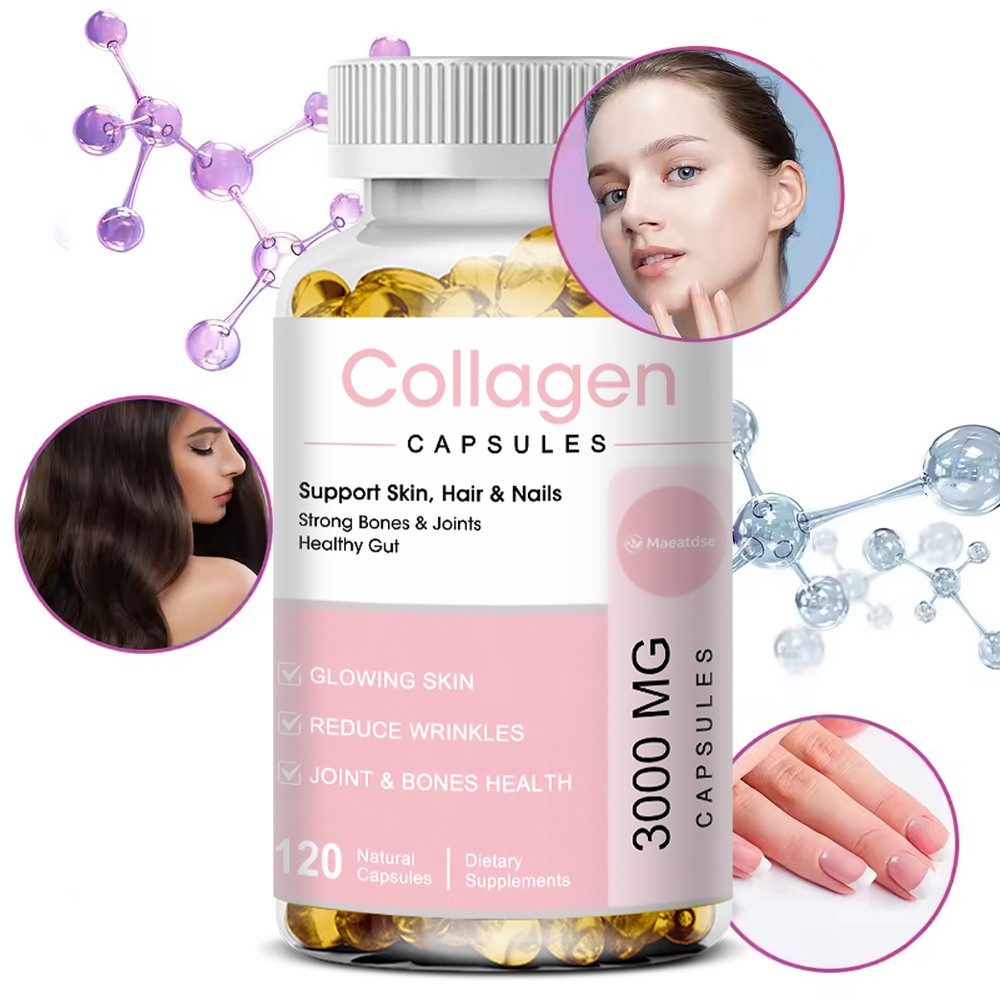 Multi Collagen Capsules 3000mg ประเภท I II VX Hyaluronic Acid Biotin Vitamin C สนับสนุนผิวผมเล็บข้อต