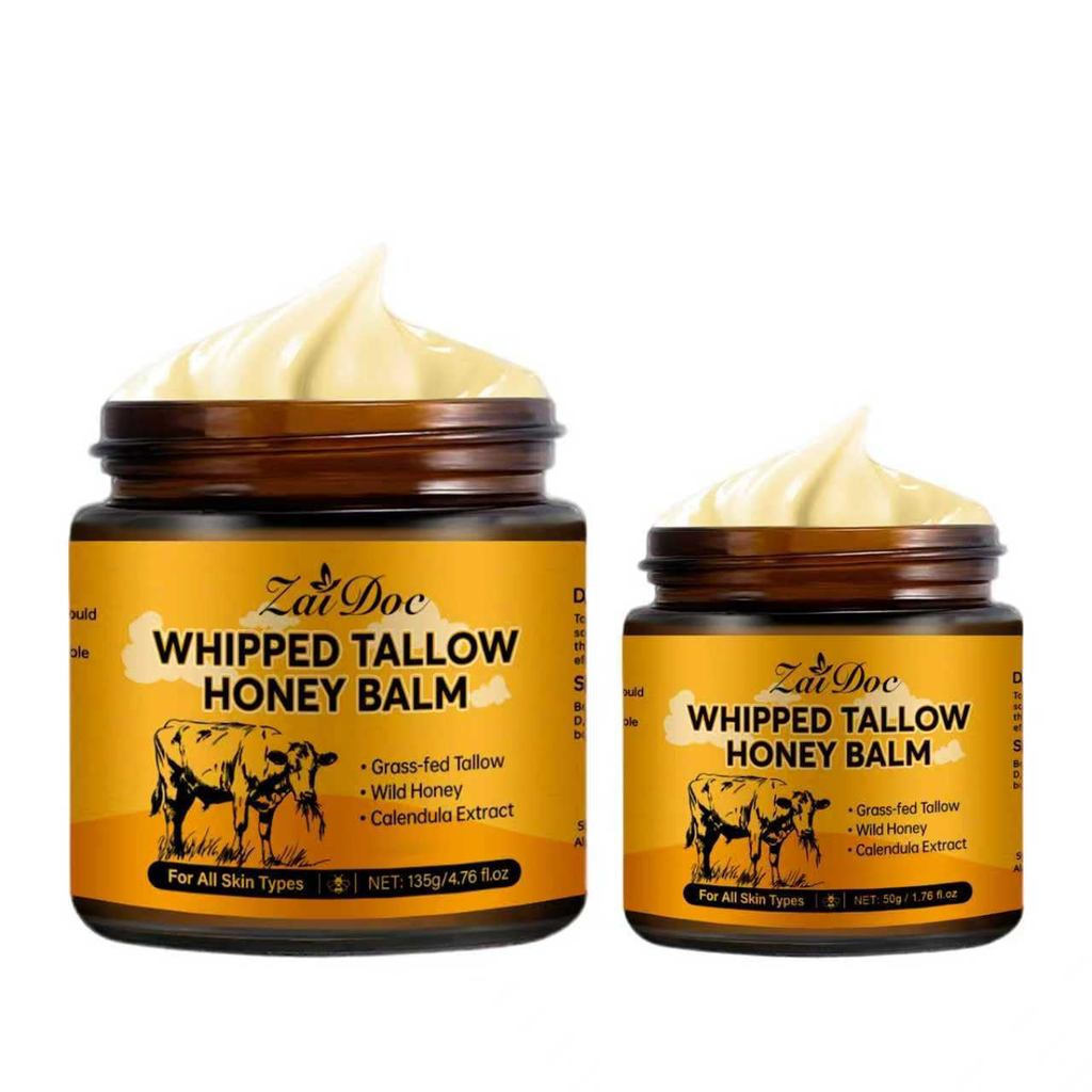 2PacksBeefTallowHoneyBalm,withManukaHoney&Calendula,Multi-PurposeSalveforFace&Hands,Grass-FedBeefTal