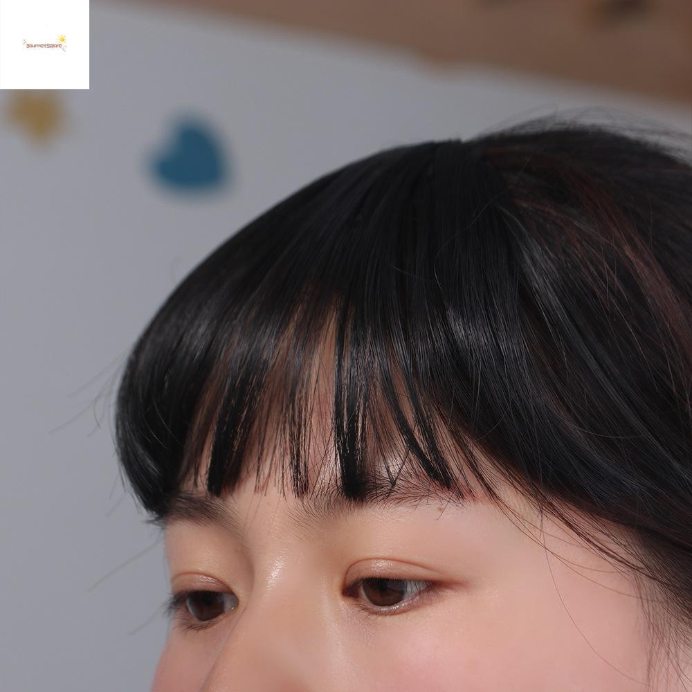 GOURMETGALORE 3D Air Bangs, Straight Bangs Fake Fringe Top Hair Bangs, คลิปที่มองไม่เห็นในแฮร์พีชสัง