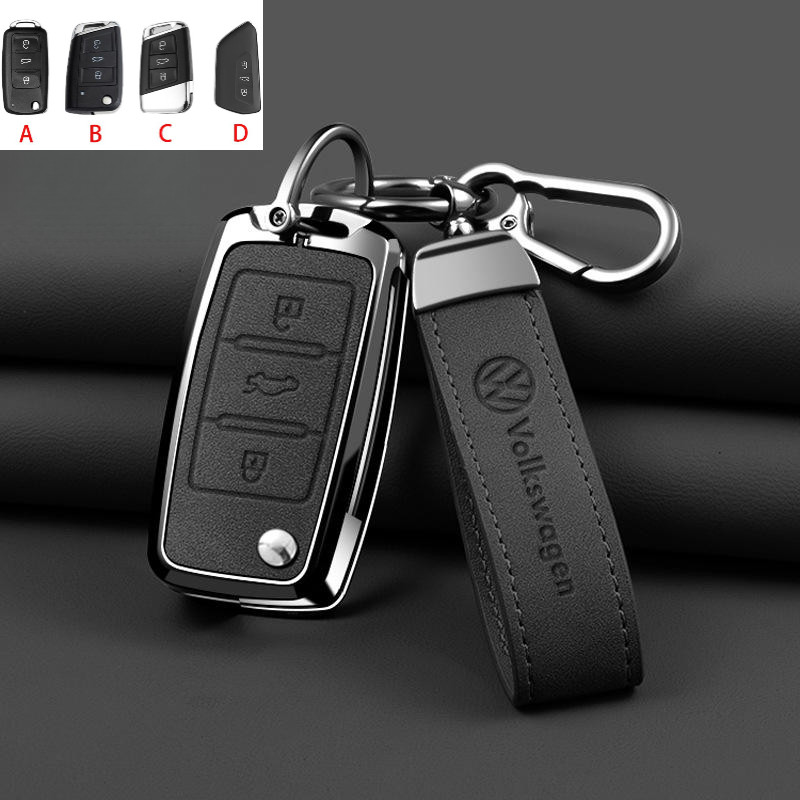ฝาครอบกุญแจรีโมทโลหะ Key Fob Shell พวงกุญแจสําหรับ Volkswagen Lavida Polo Tiguan l Discovery Song Te
