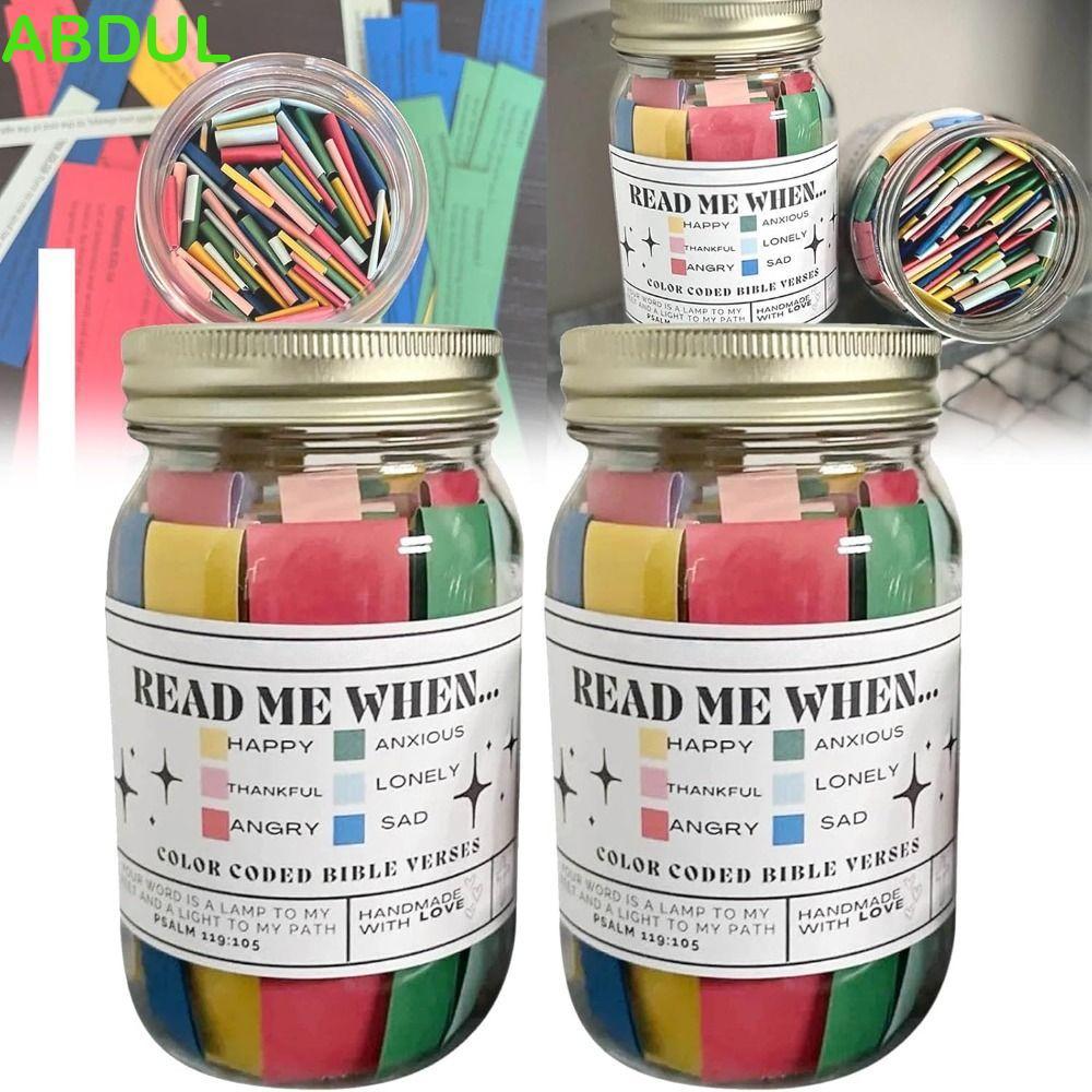 ABDUL Bible Verse Jar, Creative Bible Notes อ่านฉันเมื่อขวด, Devotional Emotions Feeling Cards Best 