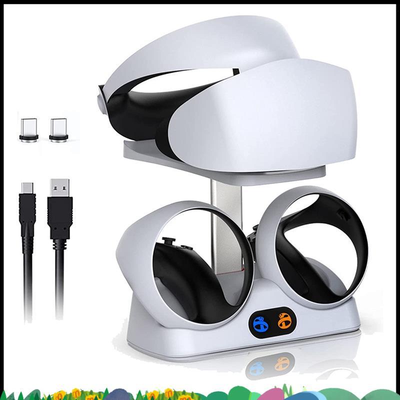 สถานีชาร์จซูเปอร์สําหรับคอนโทรลเลอร์ PSVR2 พร้อมที่วางชุดหูฟัง, แท่นชาร์จสําหรับจอแสดงผลชุดหูฟัง PSV