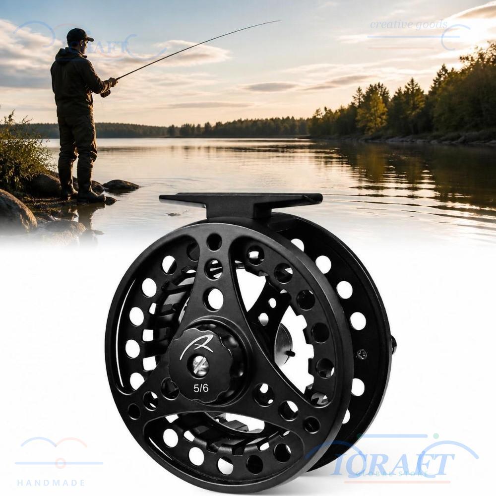 ICRAFT Fly Fishing Reel, 5/6 WT 2 + 1BB แบริ่ง Fly Reel, ทนทาน 85 มม. เส้นผ่านศูนย์กลางอลูมิเนียมตกป