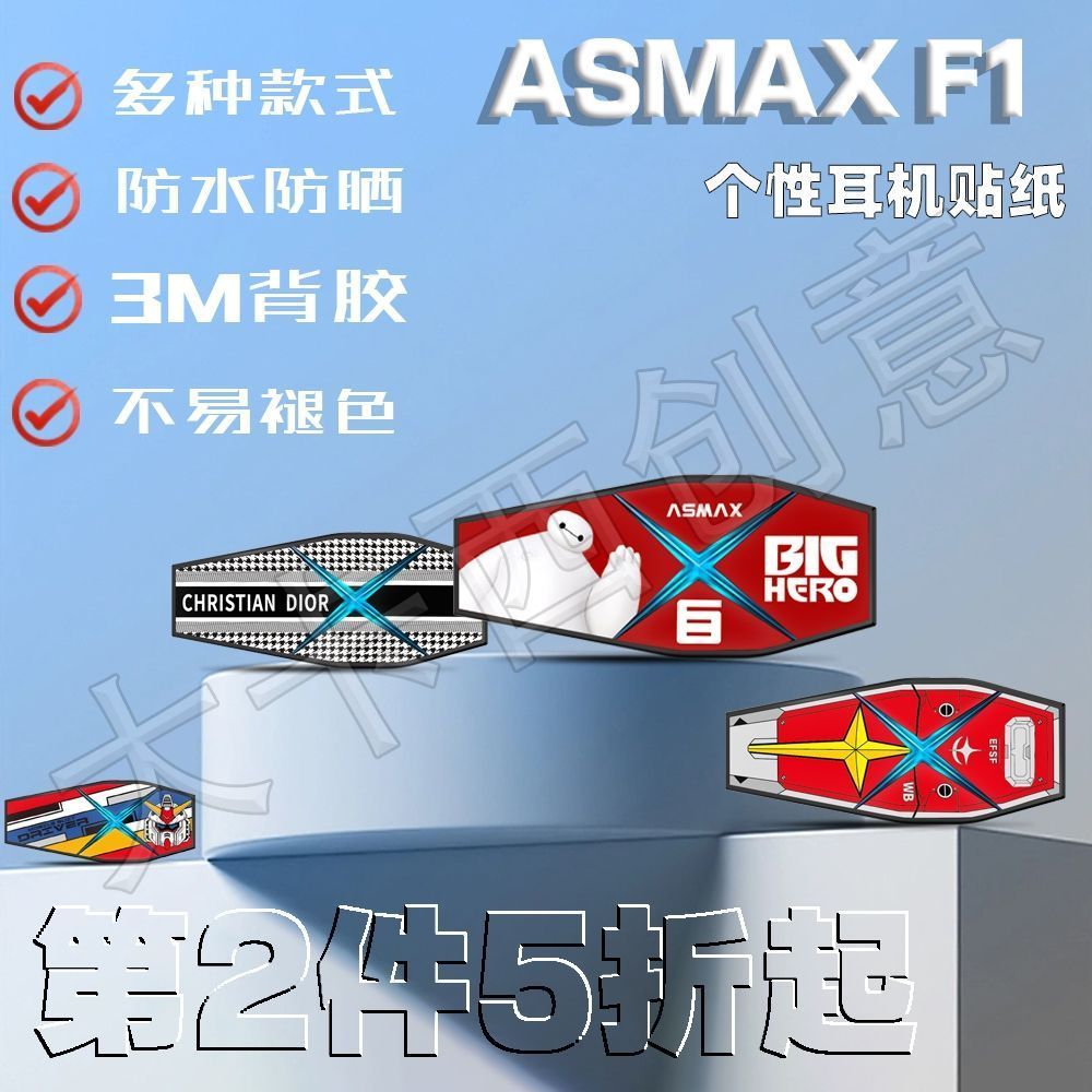 เหมาะสําหรับ ASMAX F1/F1PRO หมวกกันน็อคชุดหูฟังบลูทูธสติกเกอร์ป้องกันเชลล์รูปลอกสติกเกอร์ตกแต่งกันน้
