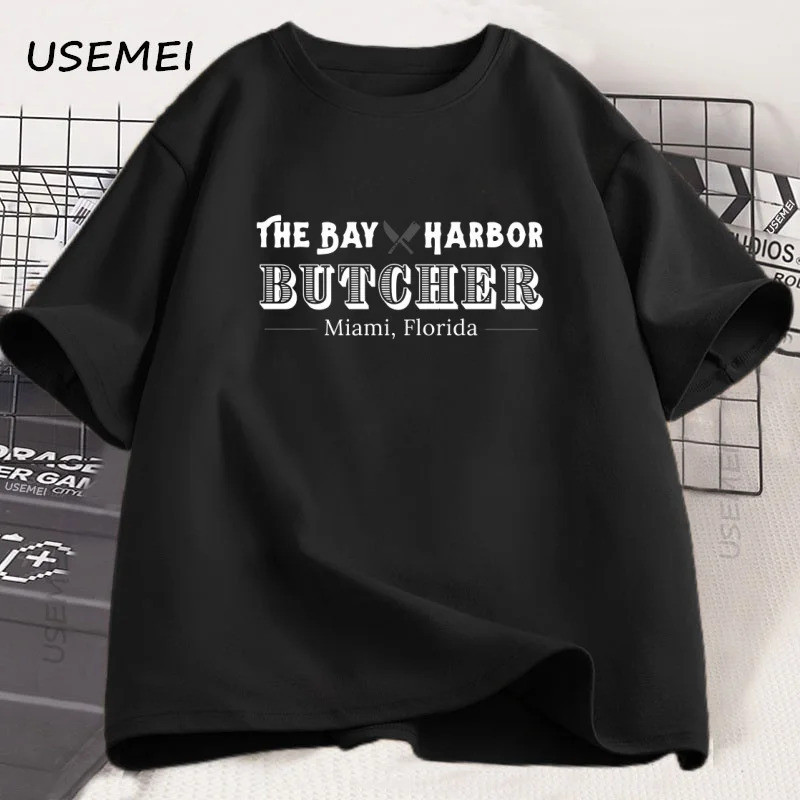 เสื้อยืด Dexter สำหรับผู้ชายและผู้หญิง เสื้อยืด The Bay Harbor Butcher เสื้อยืด Dexter Morgan คอกลม 