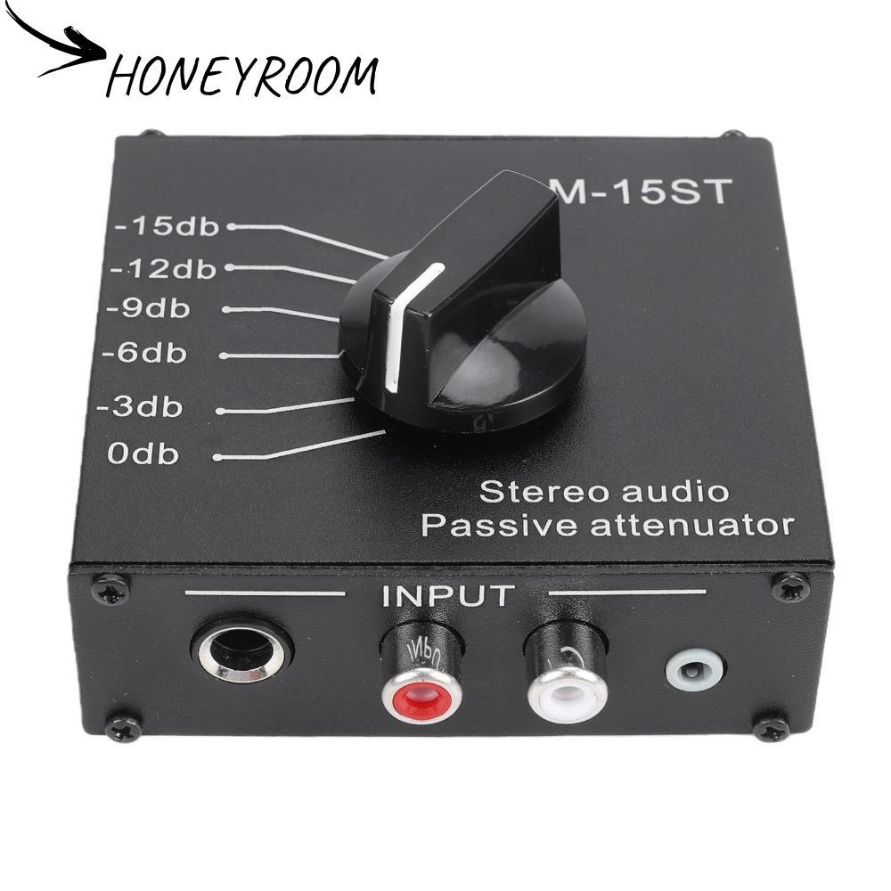 HONEYROOM Passive Stereo Sound Attenuator, 6 โหมดสลับ 15db ถึง 0db 3.5 มม.6.35 มม.และสําหรับอินเทอร์