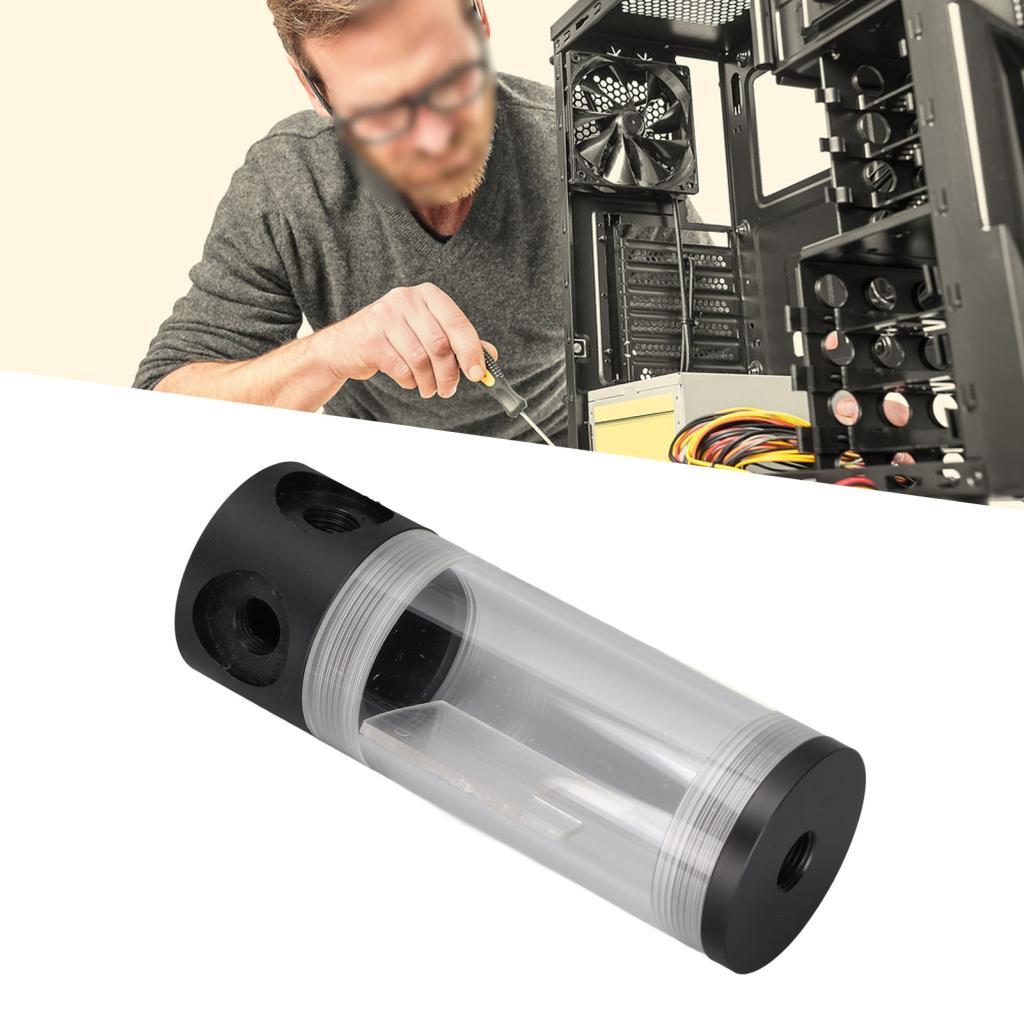 Water Cooling Reservoir 50mm/2.0in เส้นผ่านศูนย์กลาง G1/4 ด้าย 4 หลุม POM วัสดุ 14 ซม./5.5in CNC การ