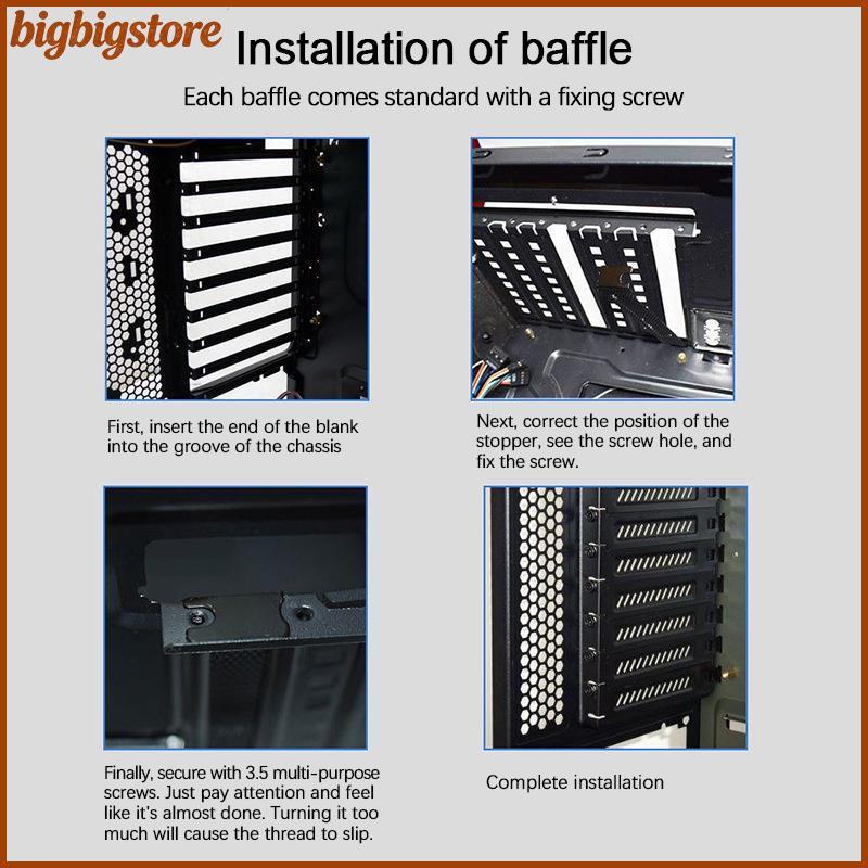 Big 5 ชิ้นคอมพิวเตอร์เดสก์ท็อปโฮสต์แชสซี PCI Cooling กรองฝุ่น Baffle PCI Slot Cover Board PC เคสคอมพ