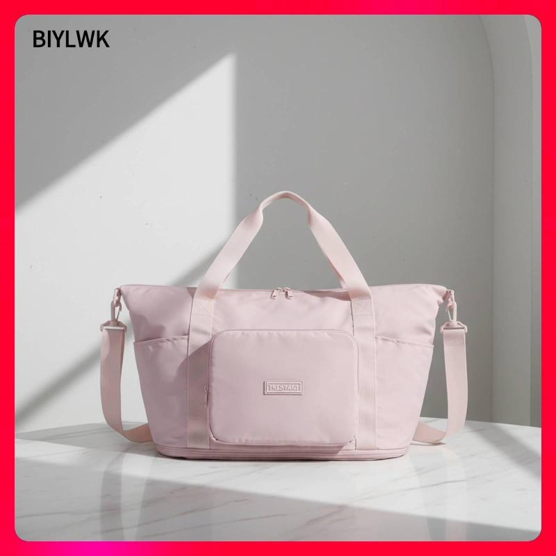 [Phenovo] Travel Duffel Bag Smooth Textile Shoulder Strap Duffel Lightweight Zippered Travel Bag