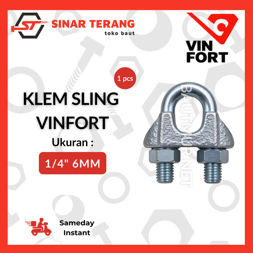 VINFORT 6MM SLING CLAMP (WIRE ROPE CLIP)
