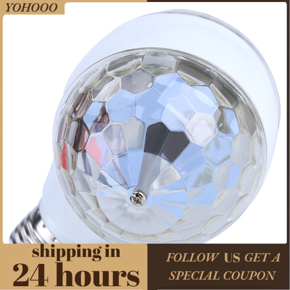 Yohooo RGB LED Light Bulb Strobe Party Effect พร้อมปลั๊กไฟ