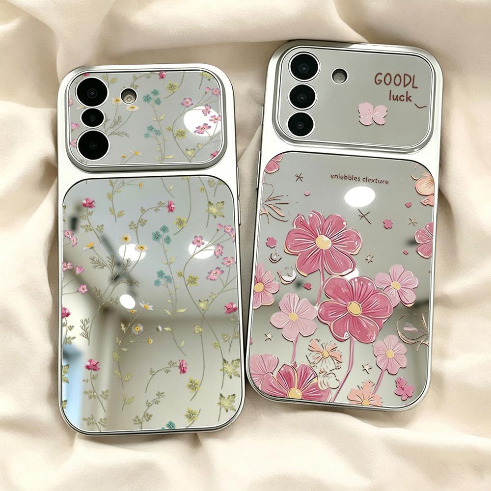 Flower Mirror เคส For Samsung A06 A07 A17 A37 A56 A57 S26 A36 A16 A35 A34 A26 A15 S25 FE A14 A55 A54 A52 กระจกกันกระแทก