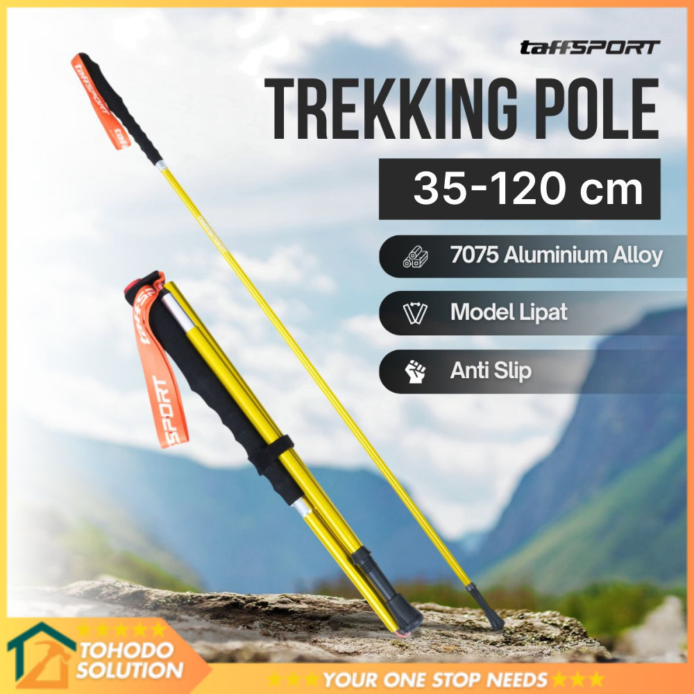 Taffisport ไม้เท้าเดินป่าแบบพับได้ Trekking Pole อลูมิเนียม 7075 120 ซม. - 7075