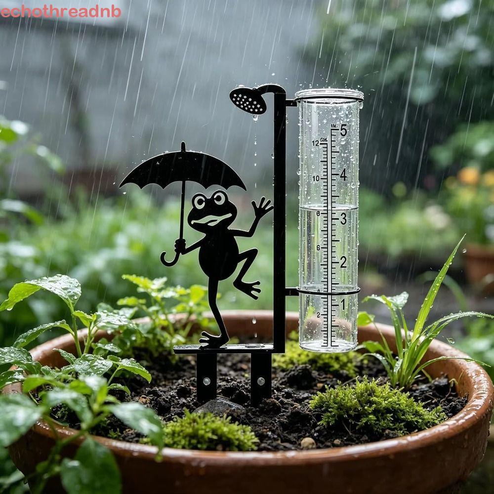 PIVOT โลหะกบ Rain Gauge Stake, ศิลปะเหล็กกันสนิมกลางแจ้งแก้ว Rain Gauge, ขนาดที่ถอดออกได้ Weatherpro