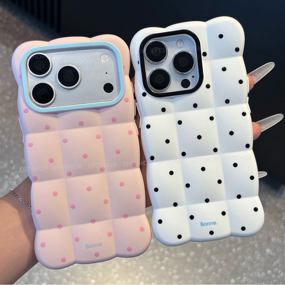 เต็มหน้าจอ Dot Wave Grid Soft เคสโทรศัพท์สําหรับ iPhone 18 Pro Max 17 Pro Max 16 15 14 13 12 11 กันกระแทกป้องกันปลอก