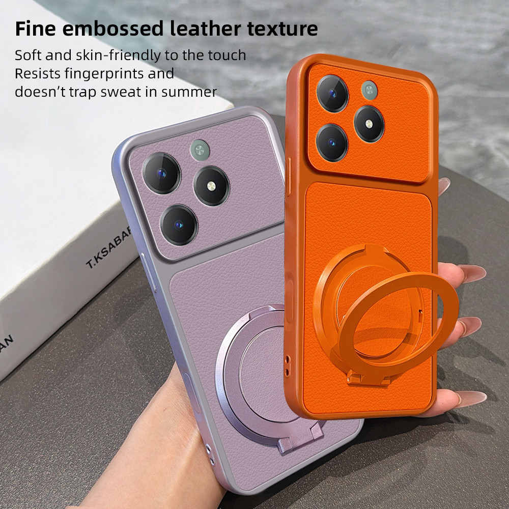 ใช้ได้กับ Realme C61 RMX3939 RMX3930 เคสโทรศัพท์แม่เหล็กแบบวงกลมพร้อมการป้องกันวงเล็บ