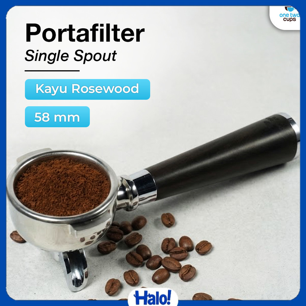 One Two Cups Portafilter Single Spout Stainless Steel 58mm - AL304