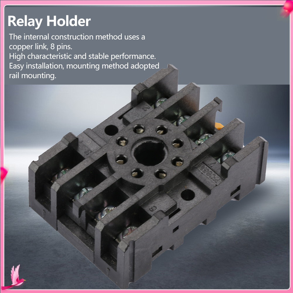 yaostoree-th ที่วางรีเลย์ PF085A 300V 7A 8Pin Rail Mount ฐานซ็อกเก็ตไฟฟ้า