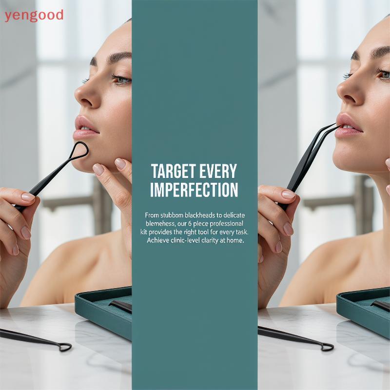 YGD Pimple Popper Tool Set ชุดกําจัดสิวหัวมืออาชีพพร้อมกล่องเก็บของสําหรับใช้ในบ้านใหม่