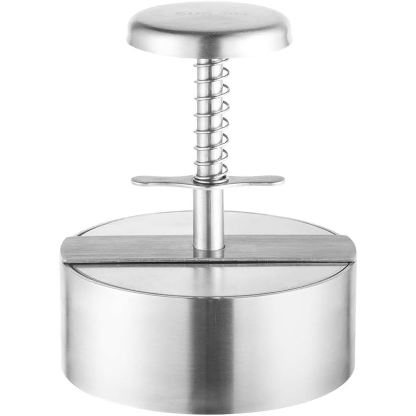 Brigii304StainlessSteelBurgerPress-4.5"HamburgerPattyMaker,HeavyDutyStainlessSteelBurgerPressforGrou
