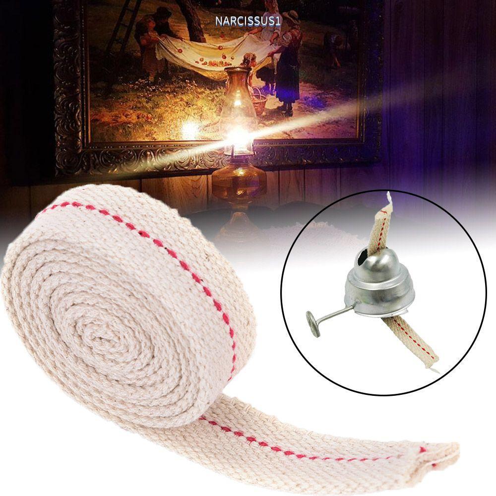 NARCISSUS13A0E 1 M แบน Lampwick อุปกรณ์ผ้าฝ้าย Core DIY โคมไฟน้ํามันก๊าด