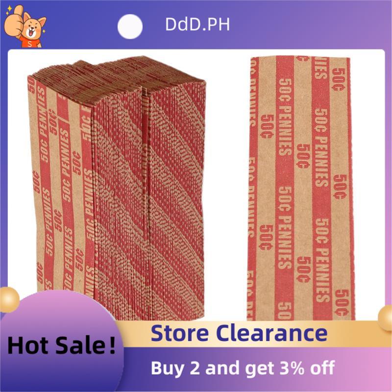 100 ชิ้น Penny Coin Wrappers Penny Sleeves Flat Paper Penny Rolls Wrappers