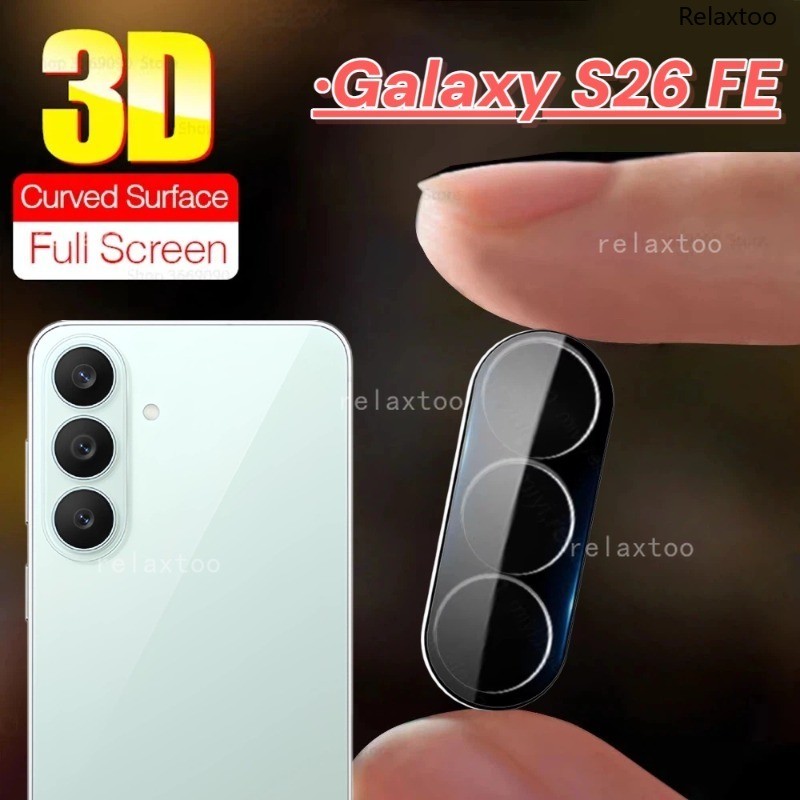 S26FE 2026 3D เลนส์กล้องป้องกันฟิล์มแก้วสําหรับ Samsung Galaxy S26 FE S26FE GalaxyS26FE 5G 4G คลุมทั