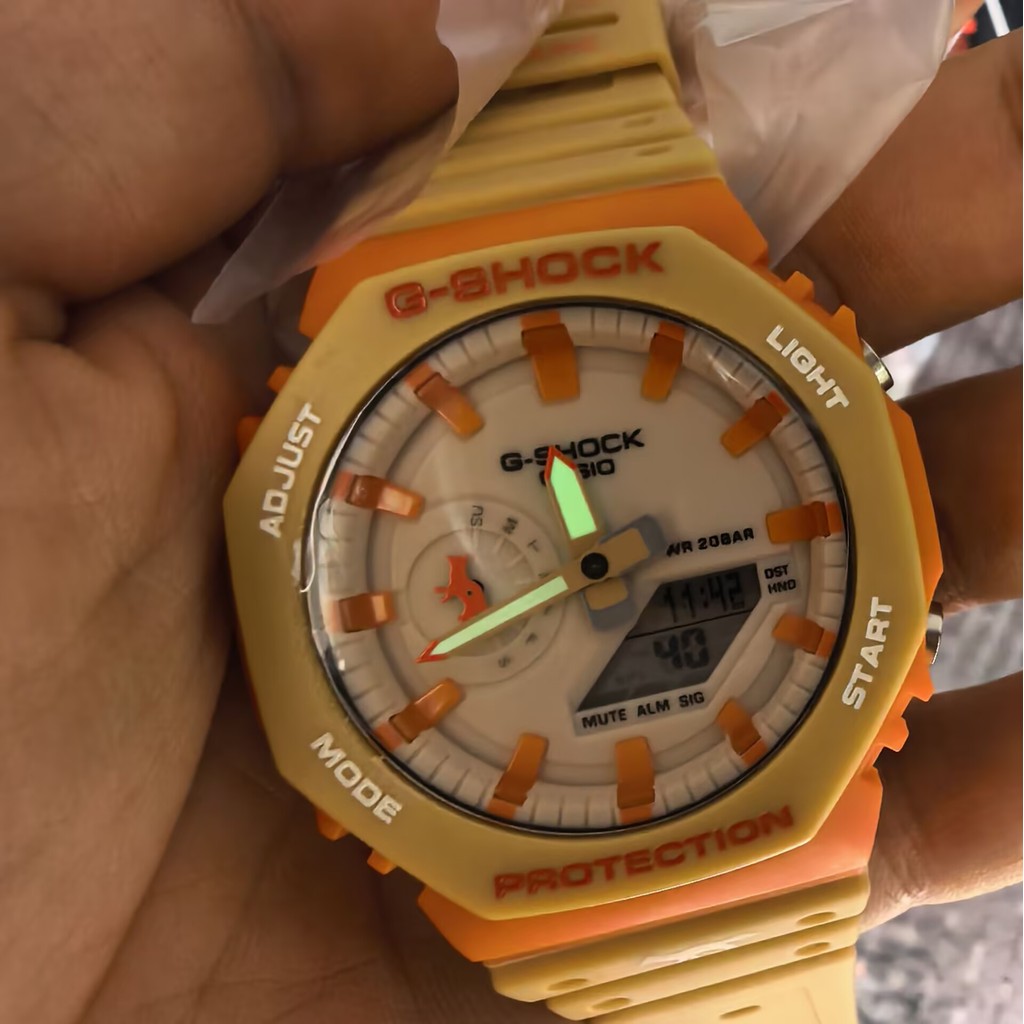 时尚日本手表cafe kitsune x GA-2110MK ผู้ชายนาฬิกากันน้ํา Mans นาฬิกากรณีใหม่เรซิ่นสายนาฬิกา mk68