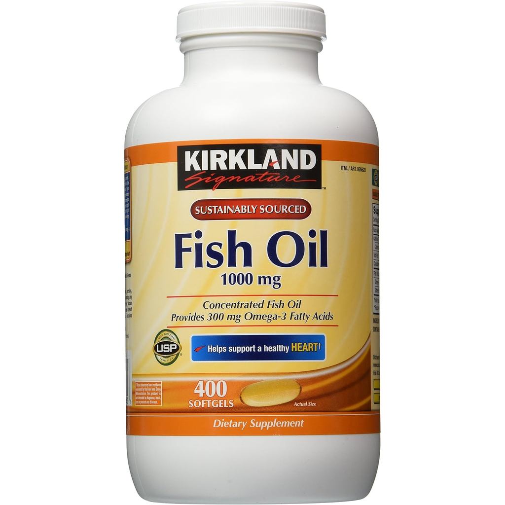 Kirkland Signature Omega-3 Fish Oil Concentrate, 400 ซอฟท์เจล YFUQ