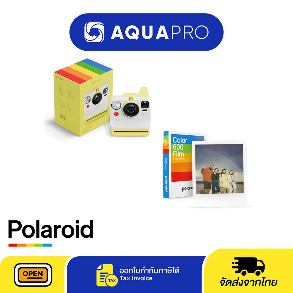 Polaroid Now  Generation 3 Yellow+Polaroid Color 600 Flim 8 instant Photos ประกันศูนย์ไทย By Aquapro
