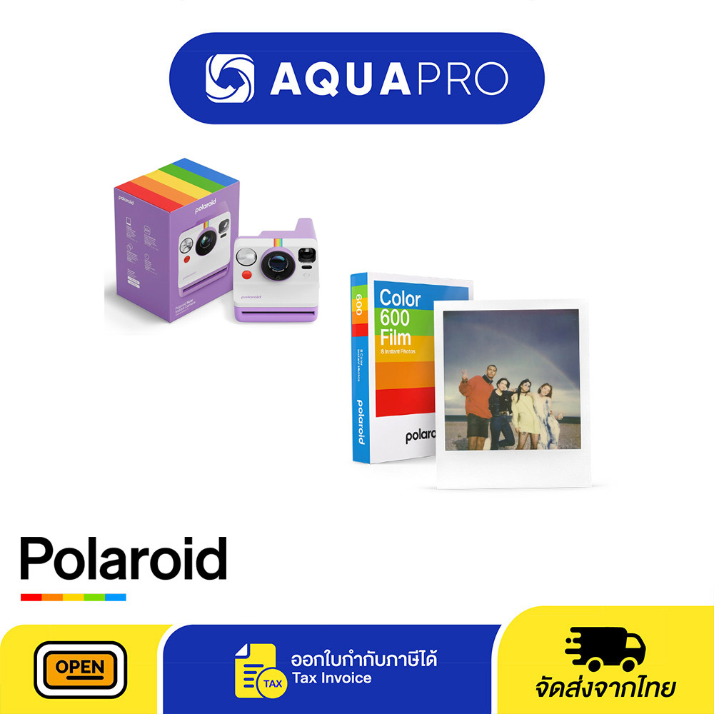 Polaroid Now Generation 3 Purple+Polaroid Color 600 Flim 8 instant Photos ประกันศูนย์ไทย By Aquapro