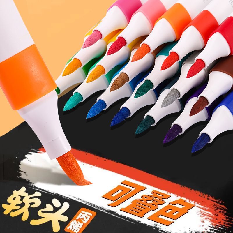 ปากกามาร์กเกอร์อะคริลิคสามเหลี่ยม 24 สีสําหรับนักเรียนชั้นประถมศึกษาzihao3.th20260906010931