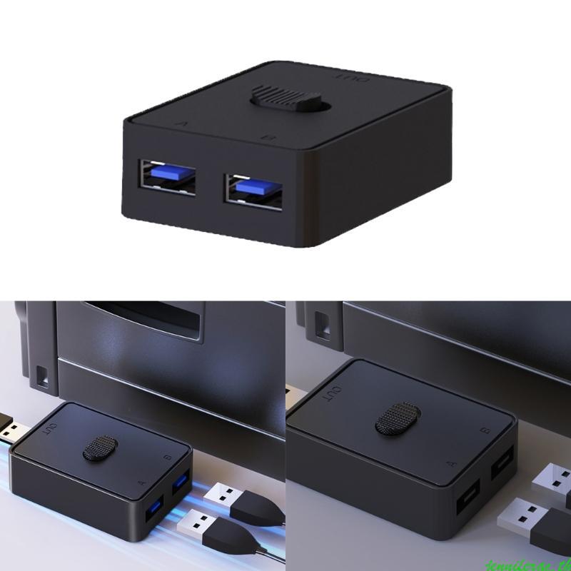 Jenniferac USB KVM Switcher USB Switcher Bi-directional สําหรับคอมพิวเตอร์คีย์บอร์ดเมาส์สแกนเนอร์เคร