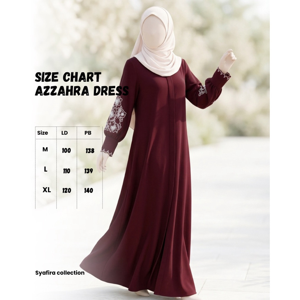 Azzahra Dress - Syafira Collection, Marina premium anti-UV Dress